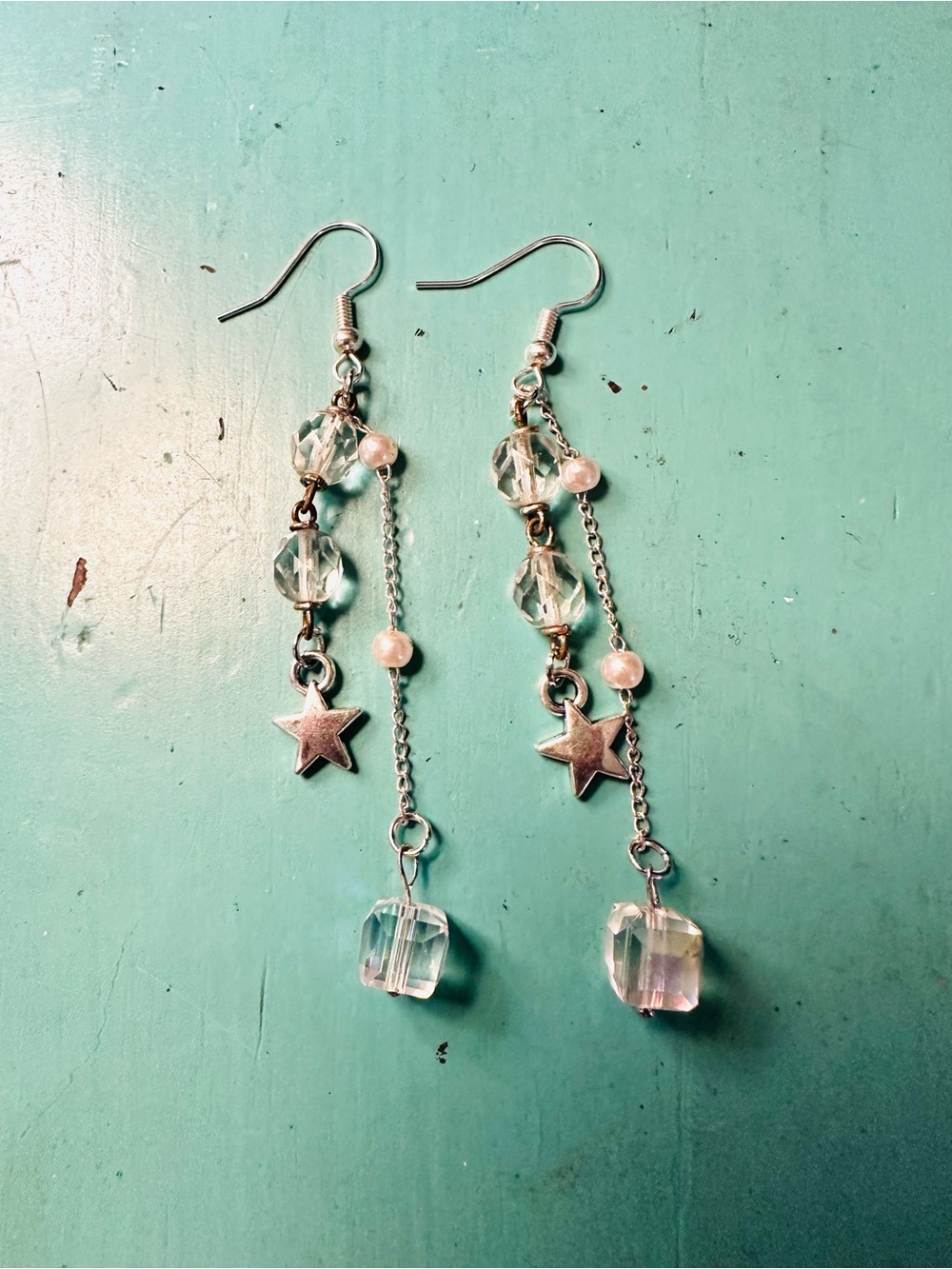 stars squared handmade earrings